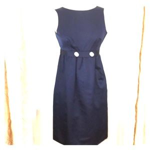 Vera Wang Navy Blue Silk/Rayon Dress